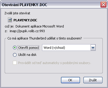 Otevírání přílohy
